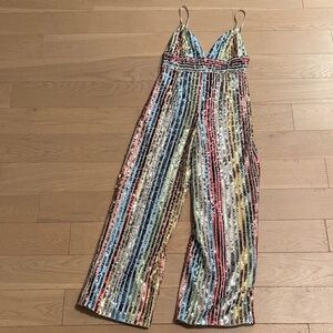 SAYLOR Vibrant Sequin Striped Jumpsuit